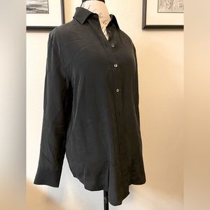 Magaschoni black silk button-up shirt large NWT